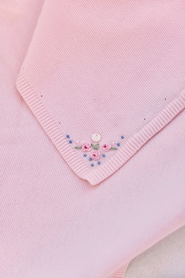 Pink Knit Baby Blanket