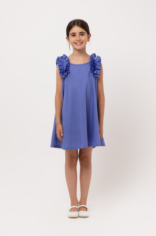 Periwinkle Robinia Ruffle Sleeve Dress