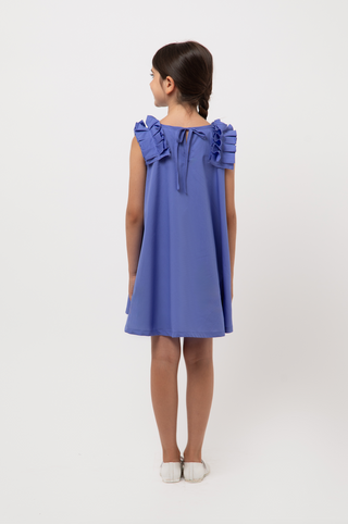 Periwinkle Robinia Ruffle Sleeve Dress