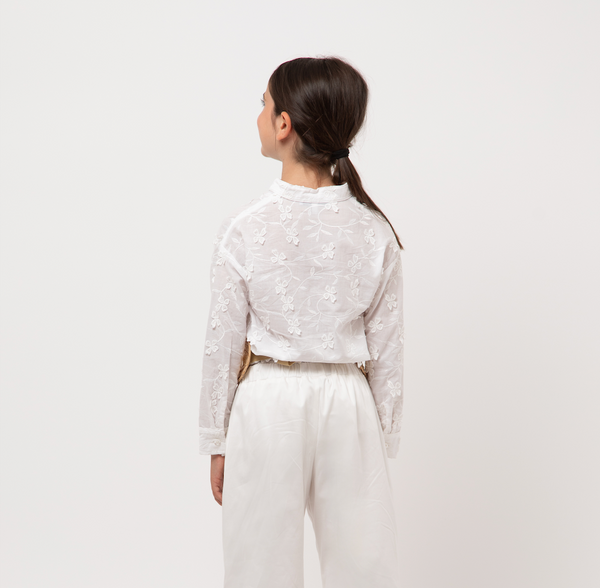 White Nana Eyelet Blouse
