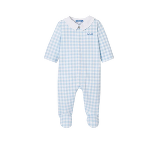 Blue and White Boum Gingham Footie