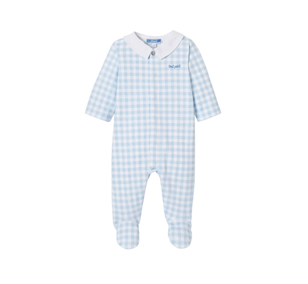 Blue and White Boum Gingham Footie