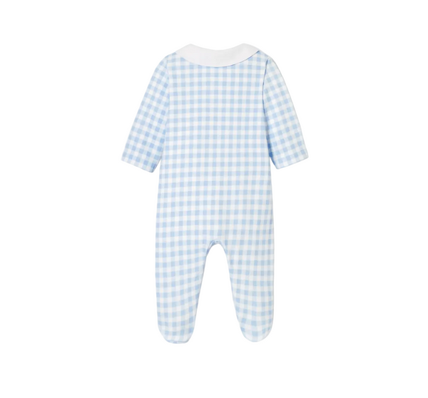 Blue and White Boum Gingham Footie