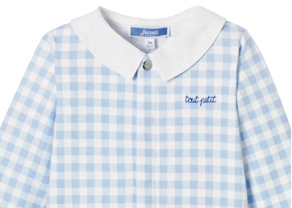 Blue and White Boum Gingham Footie