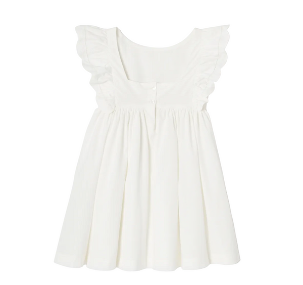 Ivory Petronille Ruffle Sleeve Dress