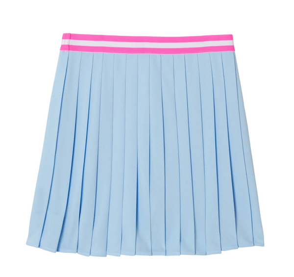 Blue with Pink Trim Nuage Pleated Skirt