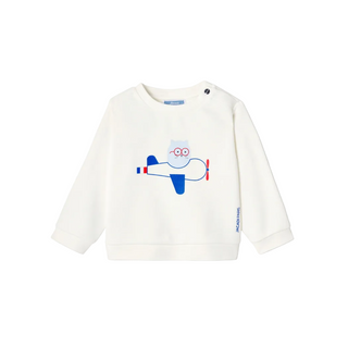 White Baby Fantaise Airplane Crewneck