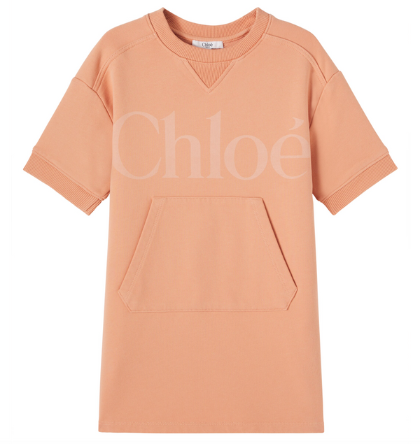 Apricot Logo Short Sleeve Sweatshirt Dress