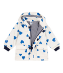 White and Blue Baby Hearts Raincoat