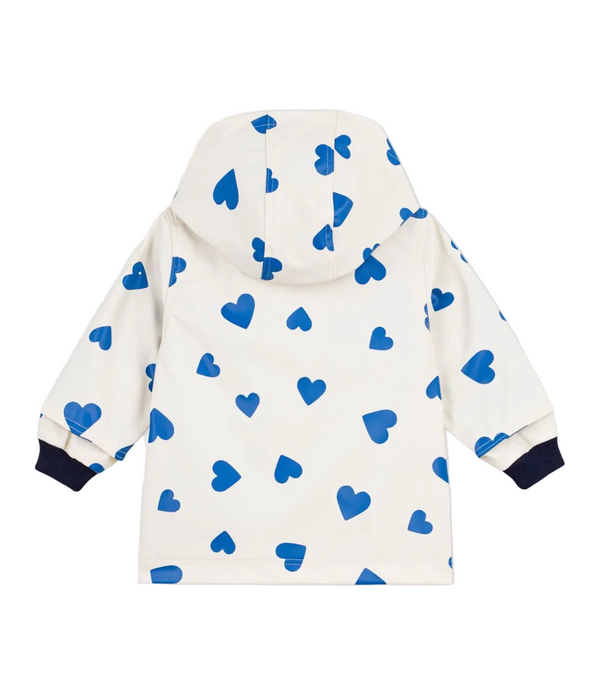 White and Blue Baby Hearts Raincoat