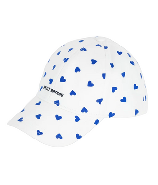 White and Blue Hearts Cap