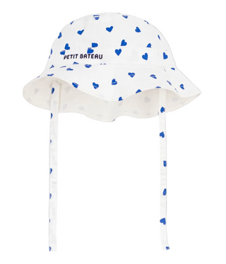 White and Blue Baby Hearts Bucket Hat