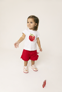 Red Baby Ruffle Short