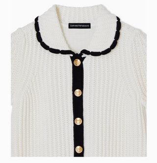 White Collared Knit Dress