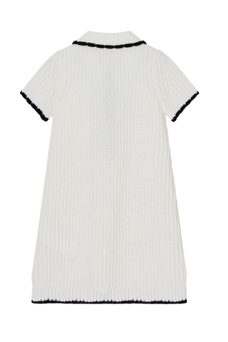White Collared Knit Dress