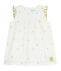 White Baby Green Flower Dress