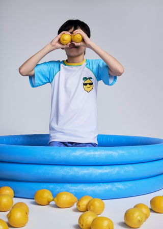 White and Blue Lemon Rash Guard