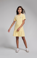 Yellow Pleated Polo Dress