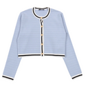 Blue Striped Knit Cardigan