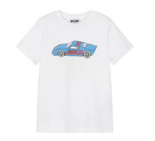 White Race Car Tee