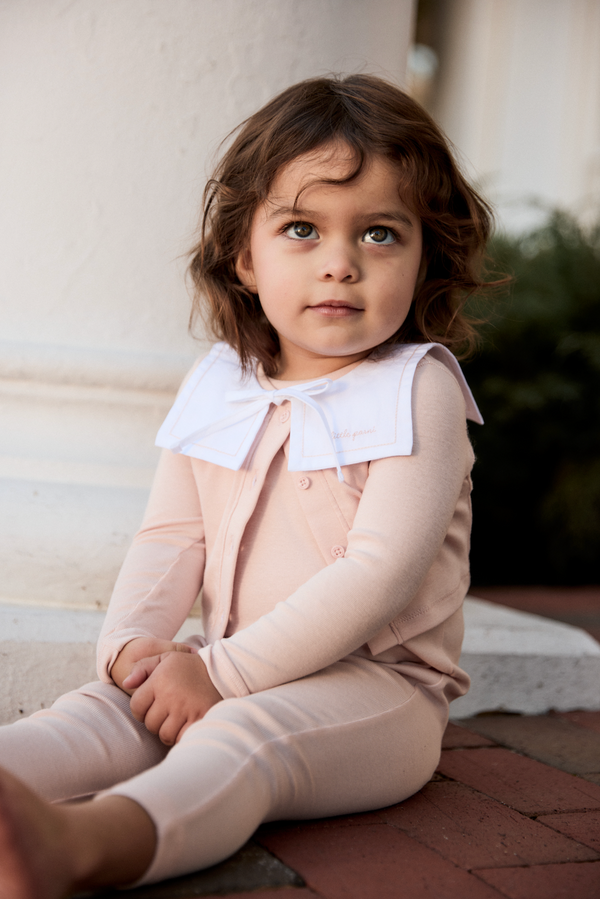 Pink Sailor Collar Romper Set