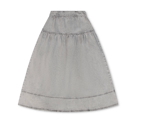 Grey Denim Maxi Skirt