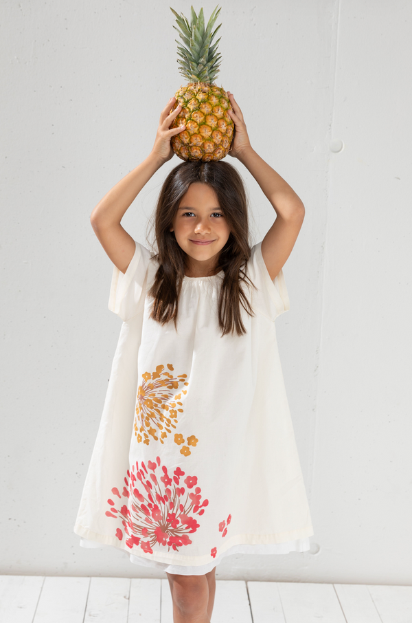 Beige Floral Burst Dress