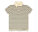 Navy and Ivory Wide Striped Polo