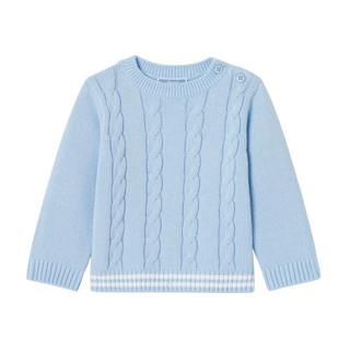 Blue Baby Fibelite Cableknit Sweater