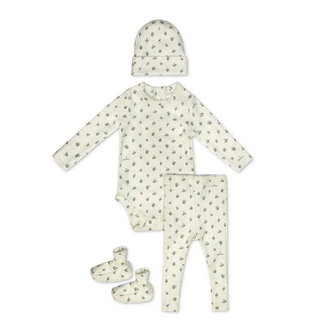 Light Blue Floral Onesie and Legging Set