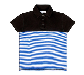 Royal Blue and White Striped Polo