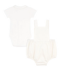 White Baby Overall and Onesie Set