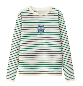 Green Striped Long Sleeve Tee