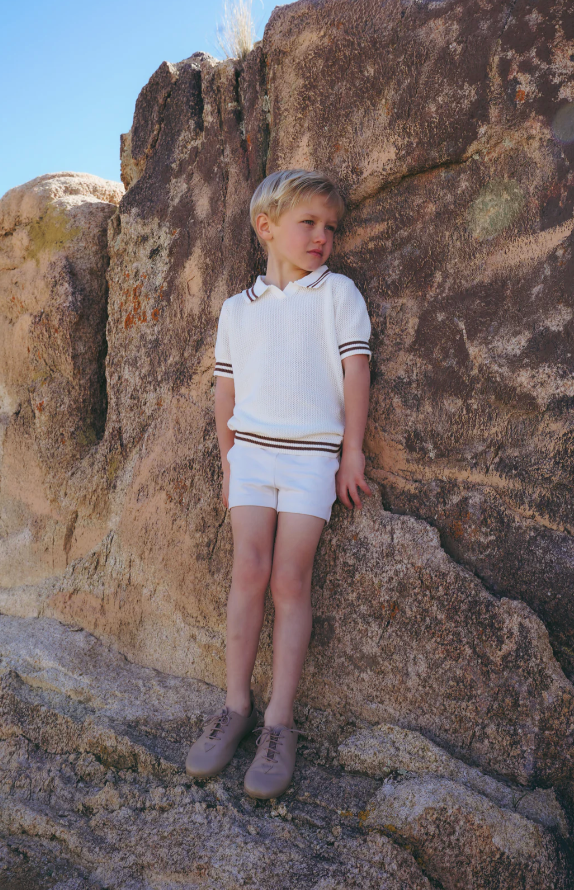 Cream Crochet Polo