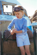 Blue Striped Sailor Button Shorts
