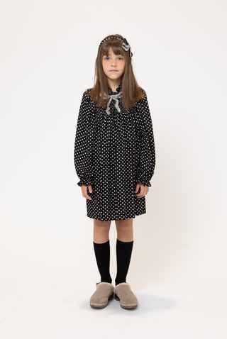 Black and White Polka Dot Girella Long Length Dress
