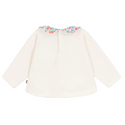 Cream with Floral Collar Sweatshirt