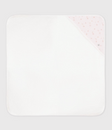 Baby White with Pink Floral Towel