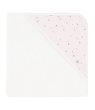 Baby White with Pink Floral Towel