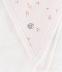 Baby White with Pink Floral Towel