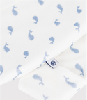 White with Blue Whales Velour Footie
