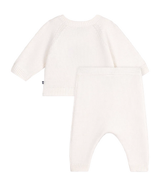 White with Red Heart Sweater and Pants Knit Ensemble