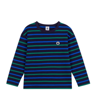Navy and Green Striped Long Sleeve Tee