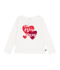 White "En Plein Couer" Hearts Long Sleeve Tee