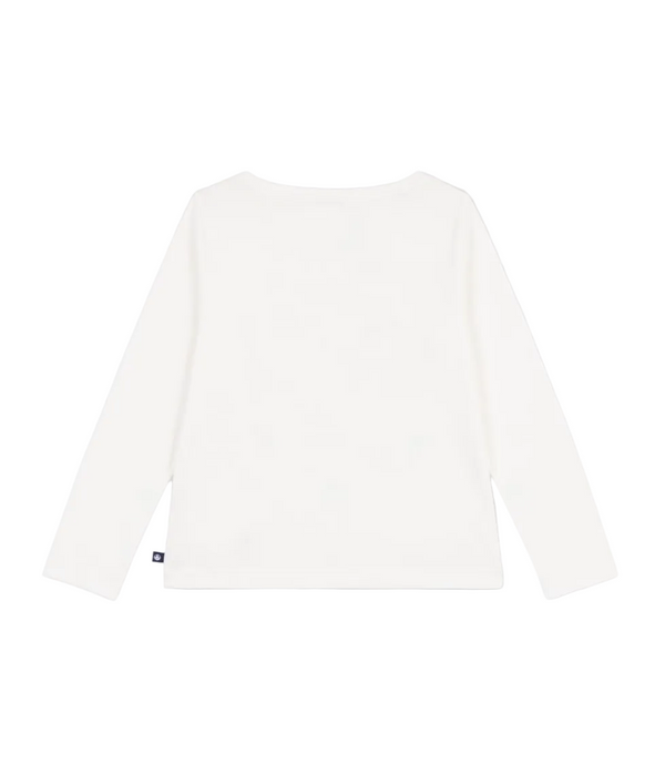 White "En Plein Couer" Hearts Long Sleeve Tee