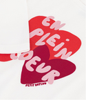 White "En Plein Couer" Hearts Long Sleeve Tee