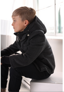 Black Wool Hooded Jacket