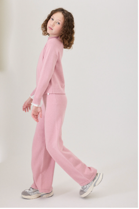 Blush Rose Wool Knit Mockneck Sweater