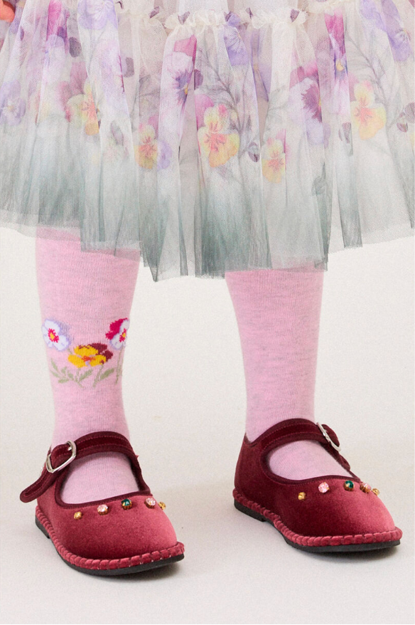 Plum Velvet with Rhinestone Friulana Shoes