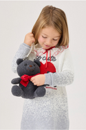 Gray Plush Teddy Bag